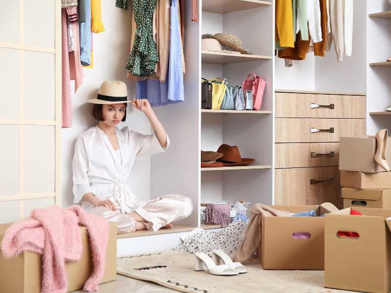 a-young-woman-arranging-clothes-at-wardrobe