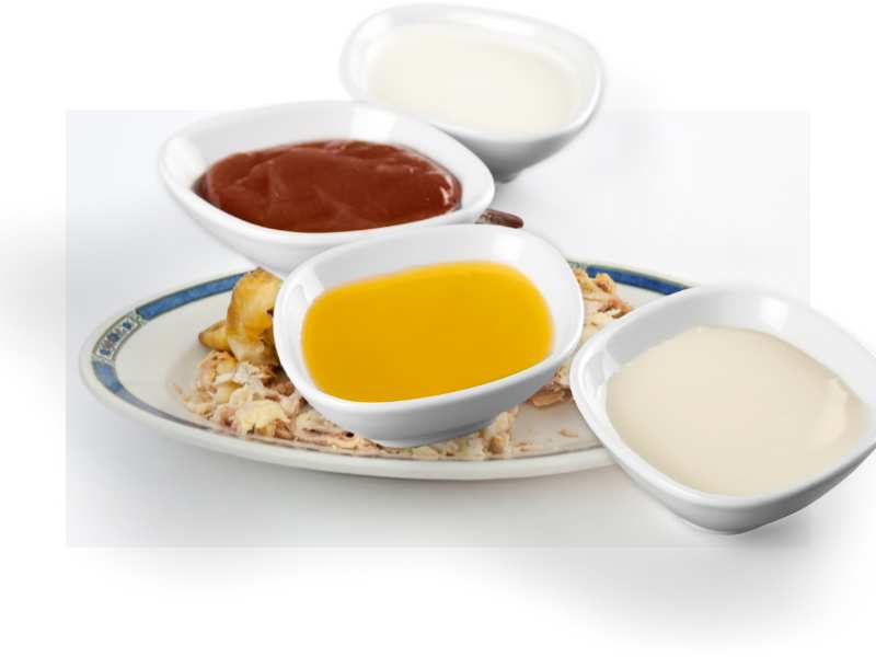 sauces-and-dips-in-white-bowls-made-from-leftovers