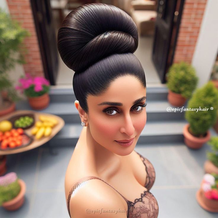 a-young-woman-with-a-high-voluminous-bun