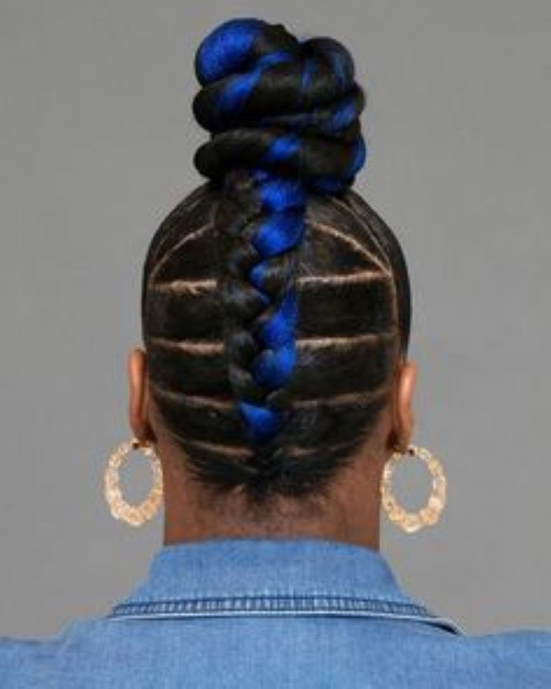 twisted-top-knot-with-touch-of-blue-best-xmas-hairstyles-ever