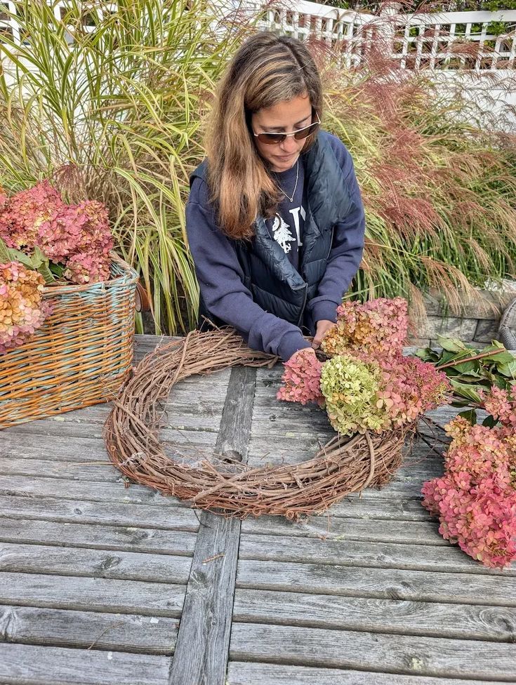 woman-making-a-DIY-wreath