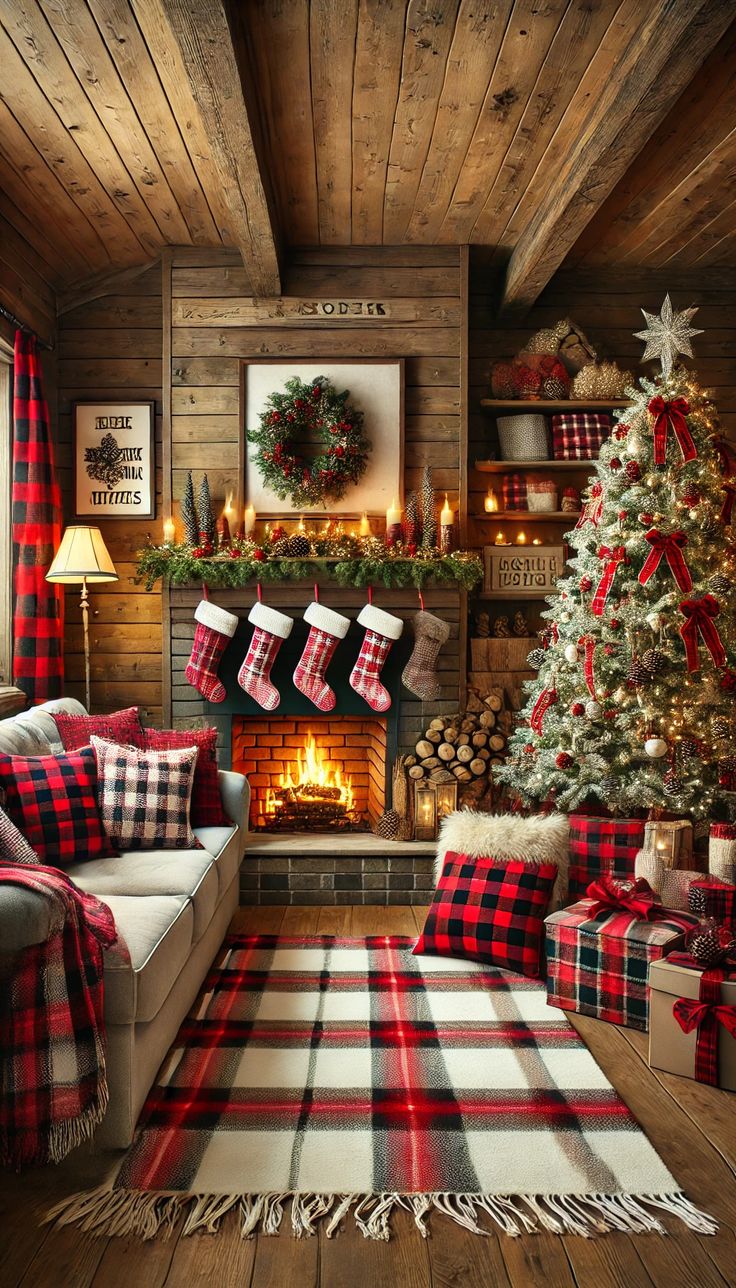 a-plaid-and-cozy-Christmas-tree-ideas