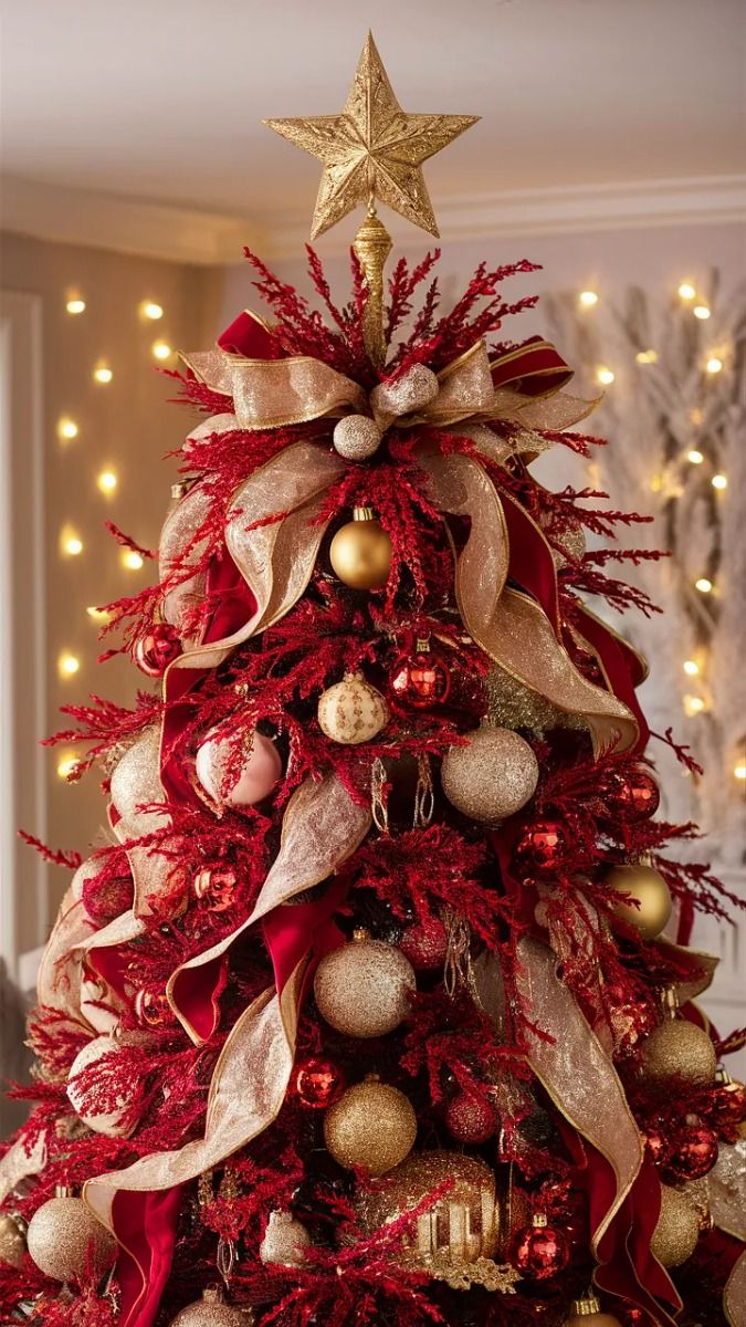 red-and-gold-Christmas-tree