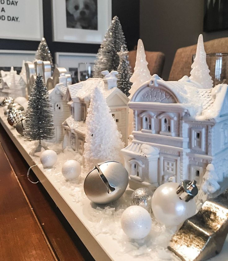 a-white-Christmas-village-display