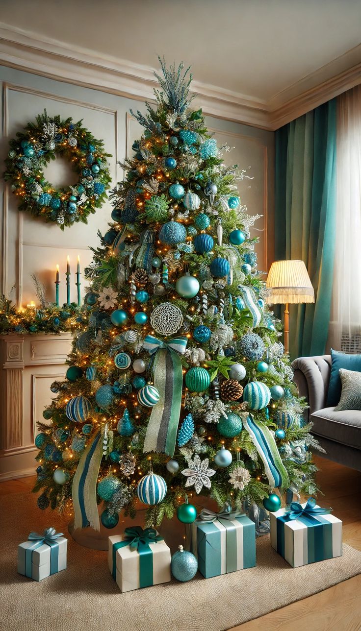 a-blue-and-green-Christmas-tree