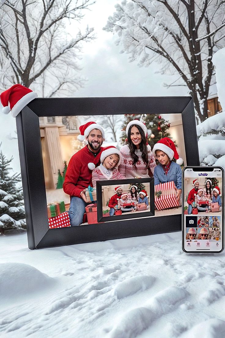 family-of-four-photo-with-Christmas-accessories