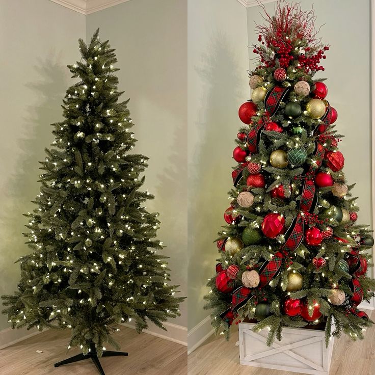 a-green-and-a-red-and-green-Christmas-tree