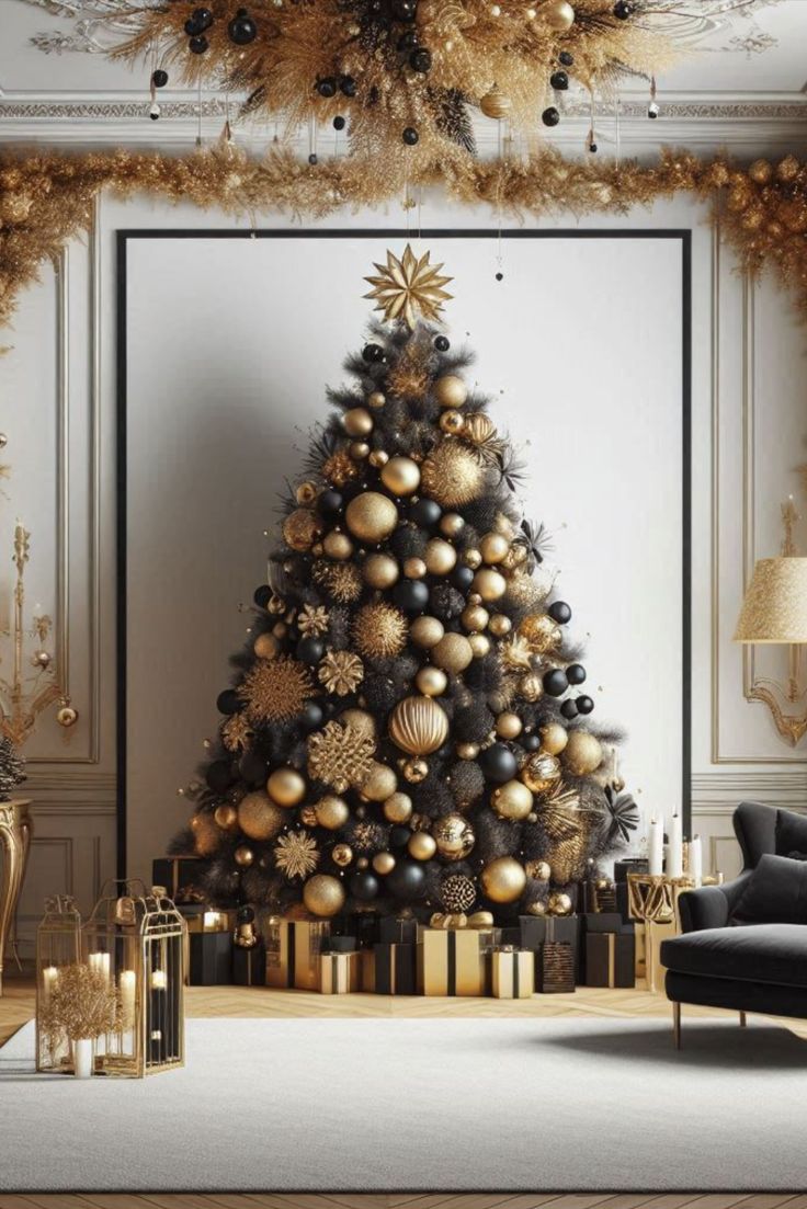 black-and-gold-Christmas-tree