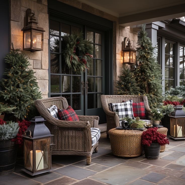 a-Christmas-faux-fur-throw-porch-decor-for-outdoor-spaces