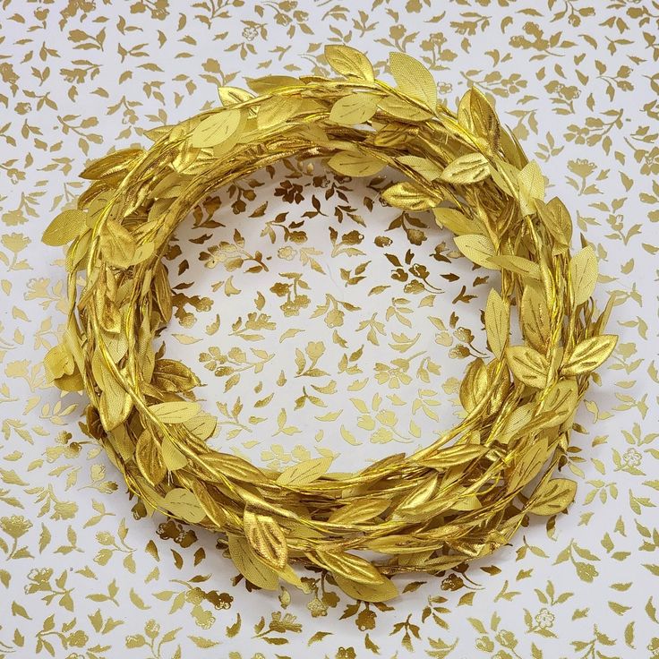 a-gold-garland-on-a-dotted-surface