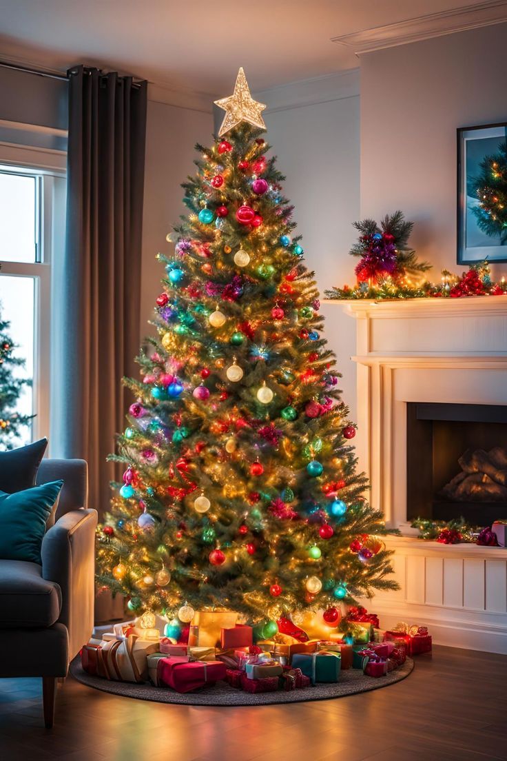 a-Christmas-tree-with-rainbow-light