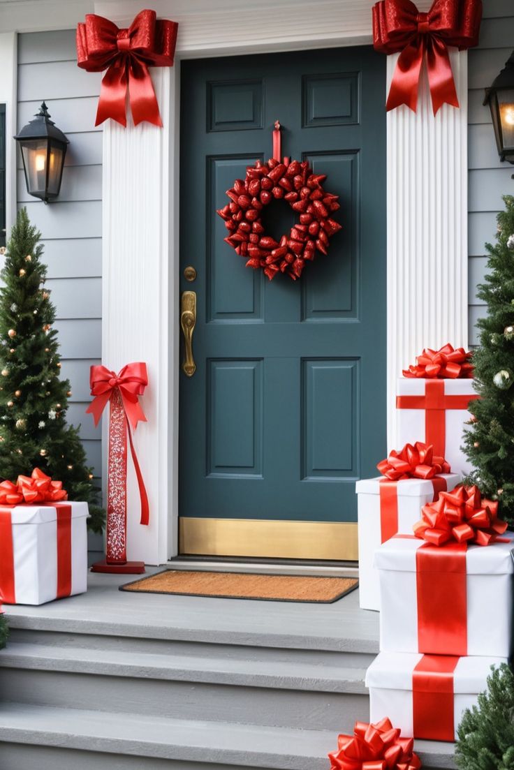 red-ribbon-accents-on-outdoor-front-porch