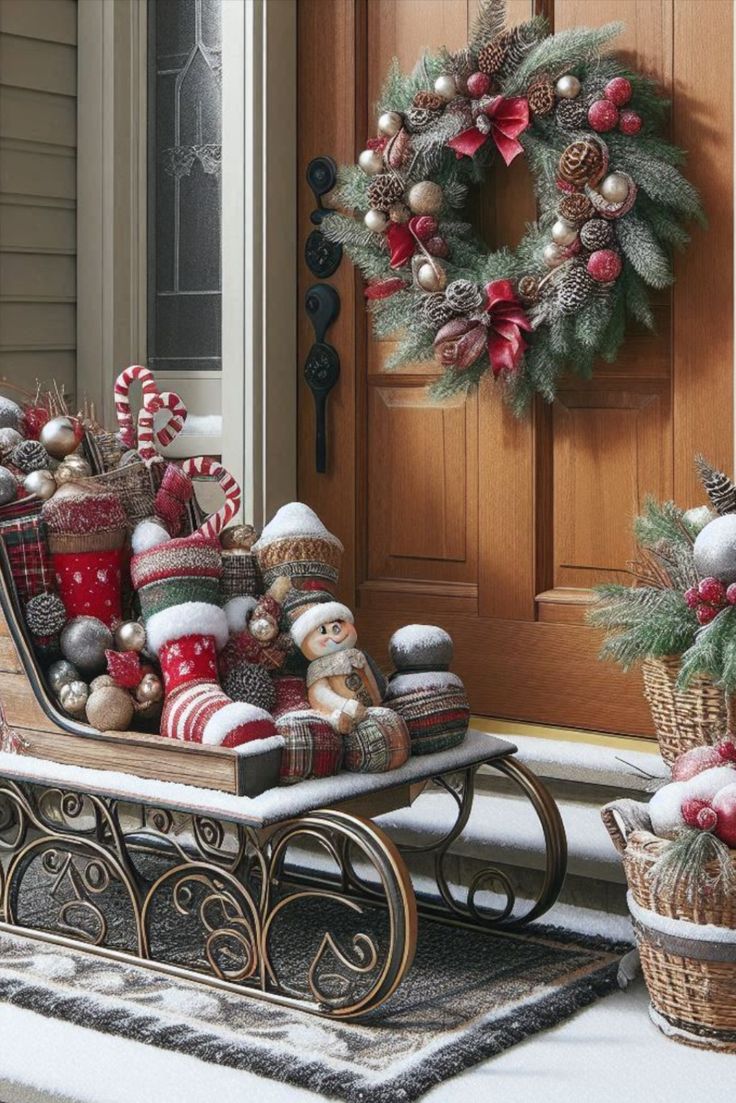 sled-display-for-Christmas-porch-decor-for-outdoor-spaces