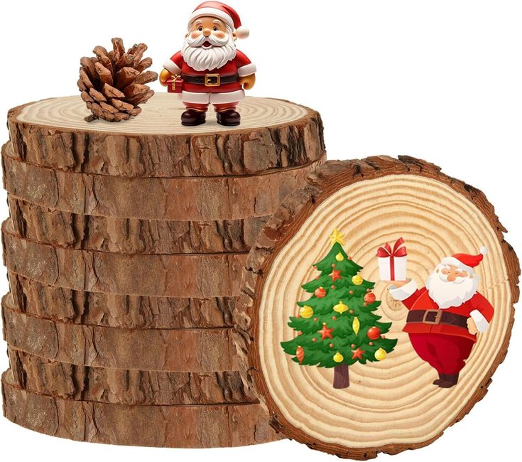 wood-slices-with-Santa