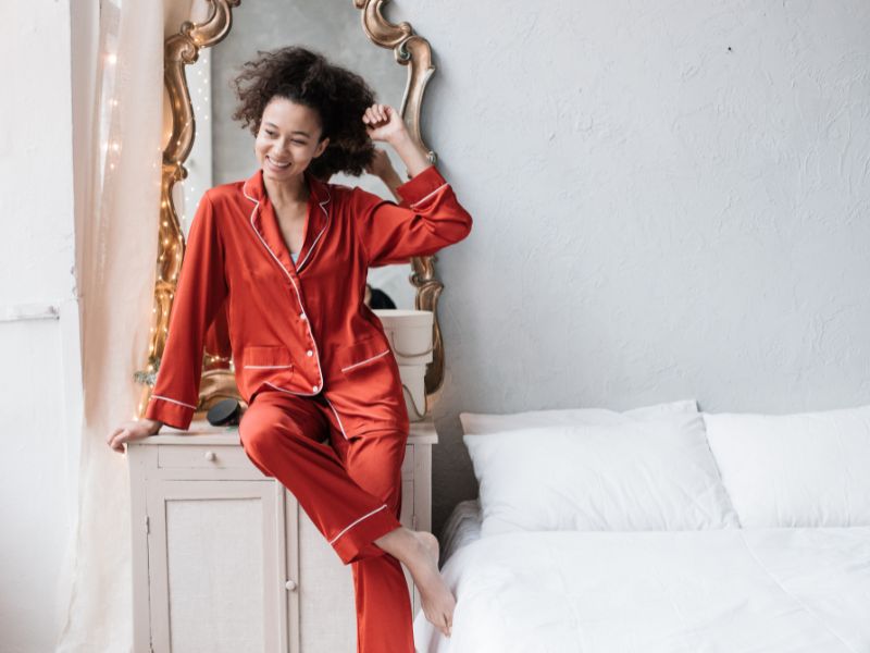 woman-on-red-pajama-suitable-for-valentine's-gift-for-her