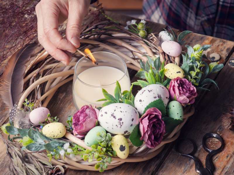 hand-making-DIY-spring-wreaths-with-natural-materials