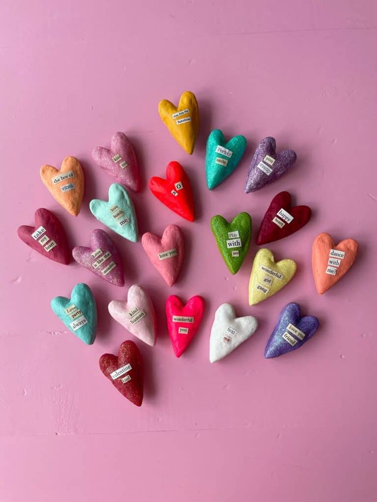 multi-color-heart-shaped-dough-on-a-pin-background-a-valentine-crafts-for-kids-and-mom