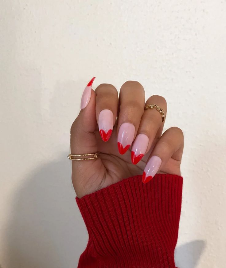 painted-nails-with-heart-shaped-tip