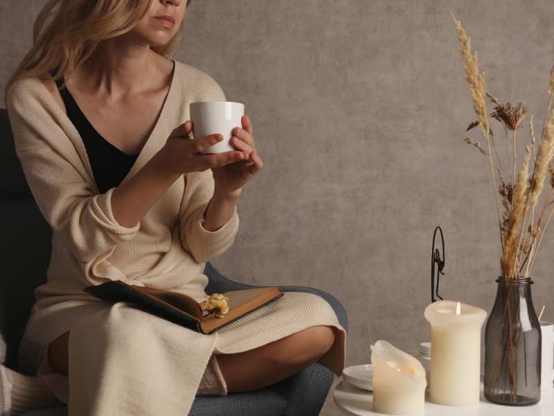 woman-wearing-brown-with-a-mug-a-good-self-care-tips-for-moms-on-mother's-day