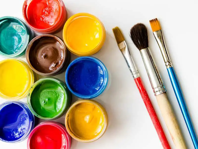 paints-and-brushes-on-a-white-background