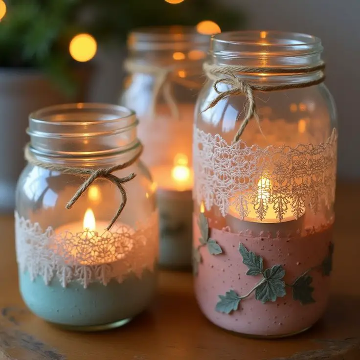two-mason-jar-candle-holder-mother's-day-craft