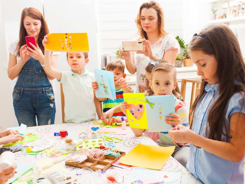 kids-and-women-crafting-an-ideal-mother's-day-craft-to-do-with-kids