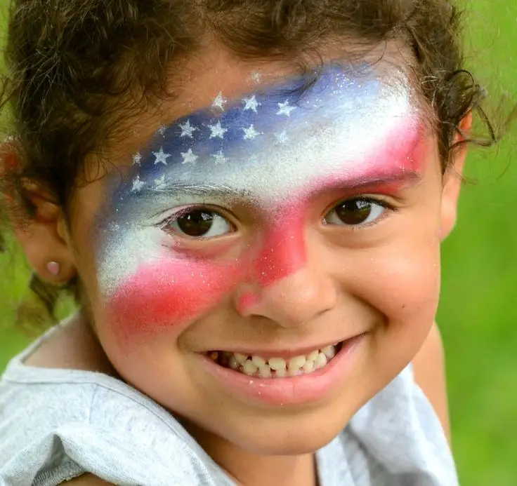a-girl-face-with-patriptic-galaxy-face-paint