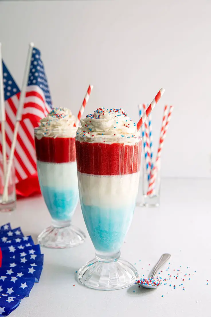 two-glass-of-red-white-and-blue-smoothie-with-american-flag