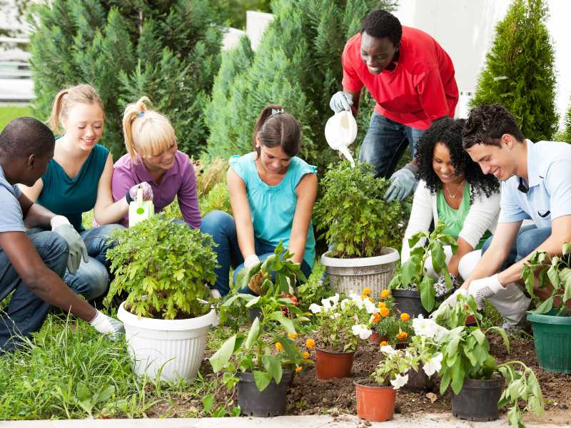 men-and-women-sharing-there crops in gardening-tip-for-spring-beginners