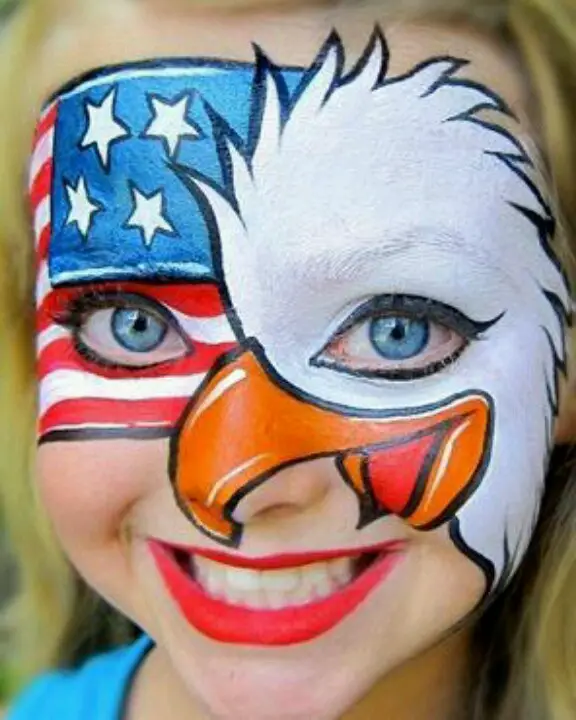 painting-face-with-eagle-and-american-flag-4th-of-july-face-painting-ideas