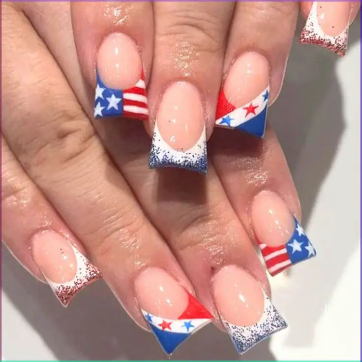 patriotic-French-tips-nails