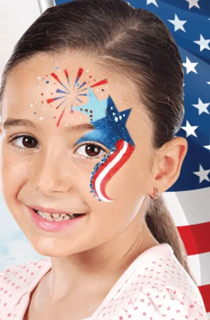 a-girl-with-patriotic-face-painting