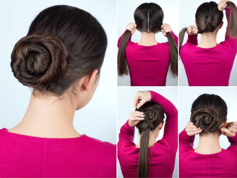 twisted-bun-to-achieve-quick-updos-for-thick-hair-in-summer