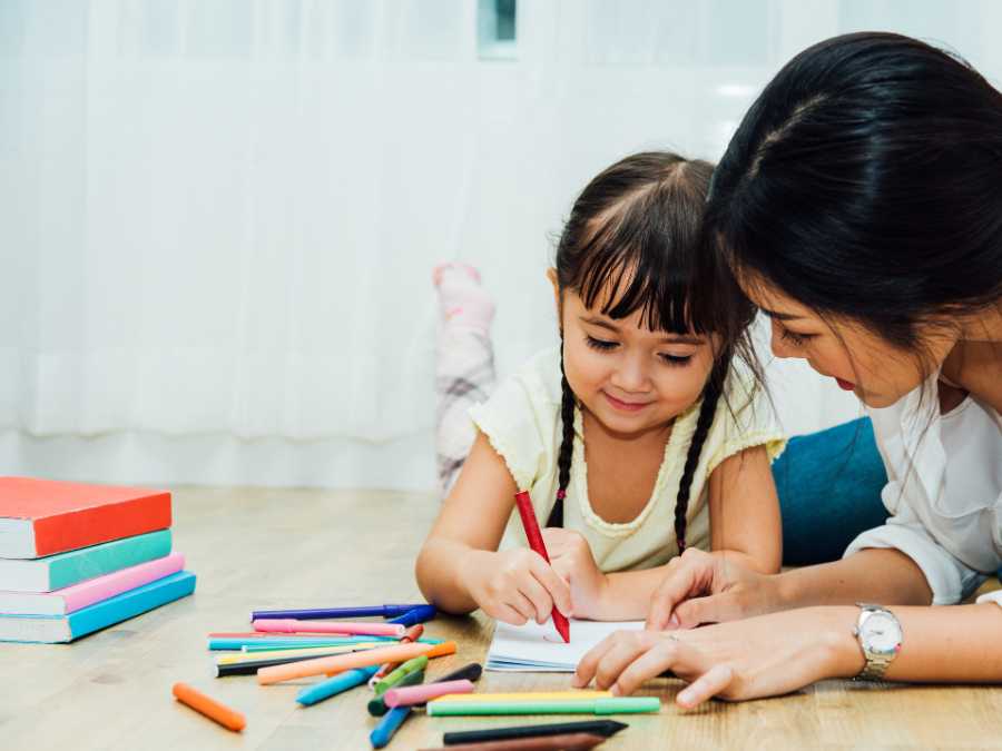 mom-coloring-with-kid-10-minute-self-care-retuals-for-busy-moms