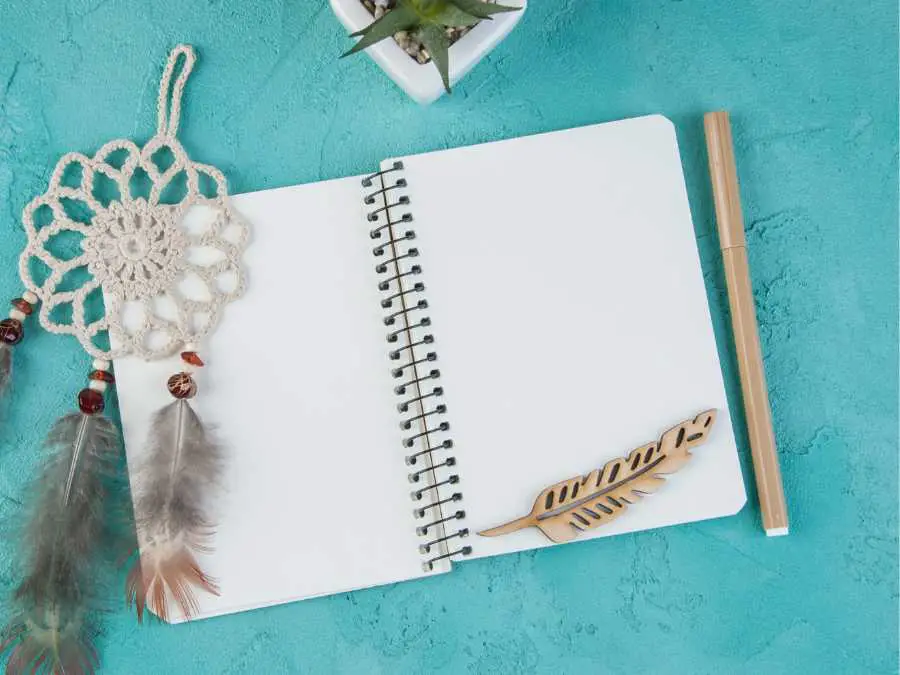 paper-sun-catcher-with-feathers-on-a-book