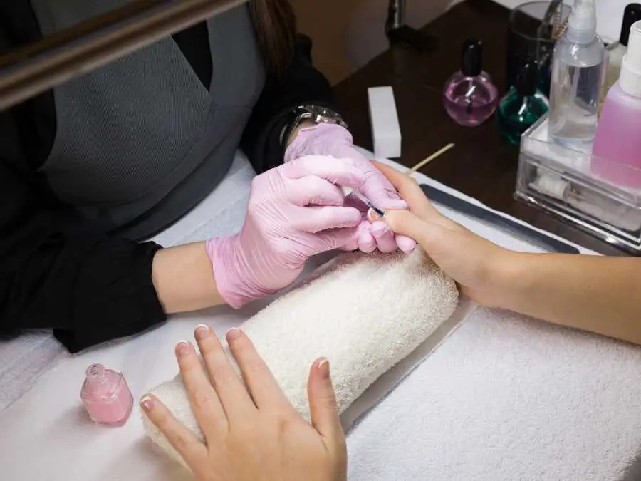 using-glove-for-nails