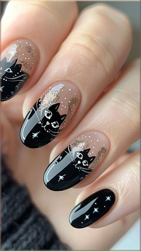 cat-nail-chic-halloween-nail-designs