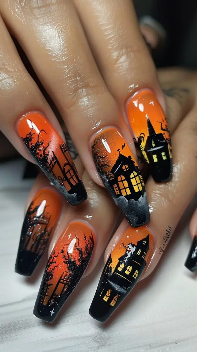 haunted-house-nail-chic-halloween-nail-designs