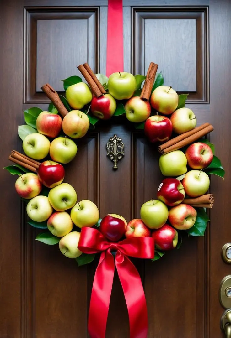 Apple-cinnamon-stick-fall-wreath-ideas-for-your-front-door