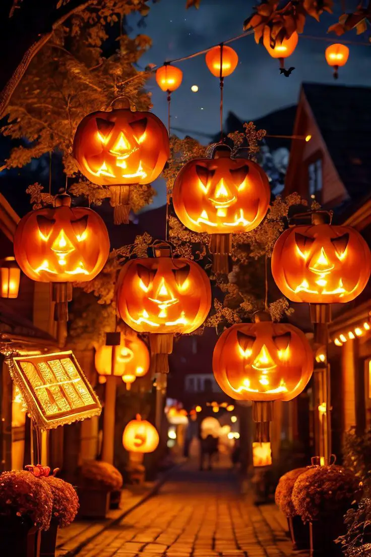 classic-jack o lantern-display-halloween-front-porch-decor-ideas