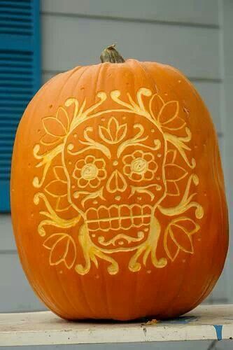 day-of-the-dead-skull-pumpkin