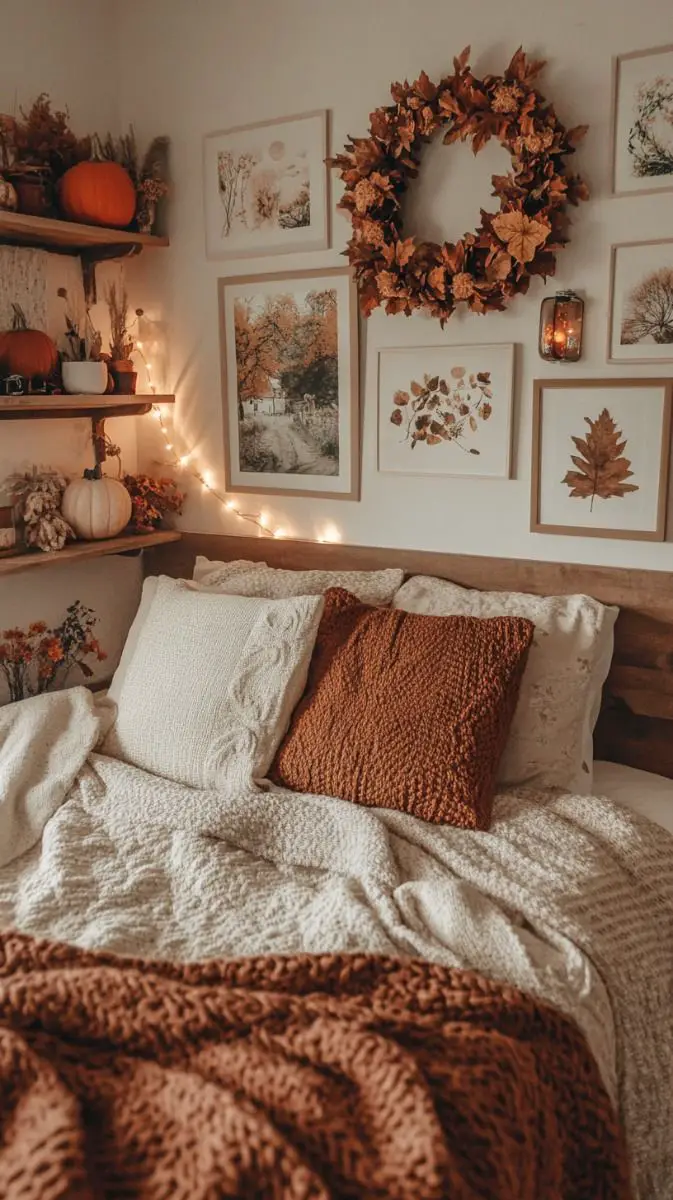 fall-wreath-above-the-bed-fall-bedroom-ideas