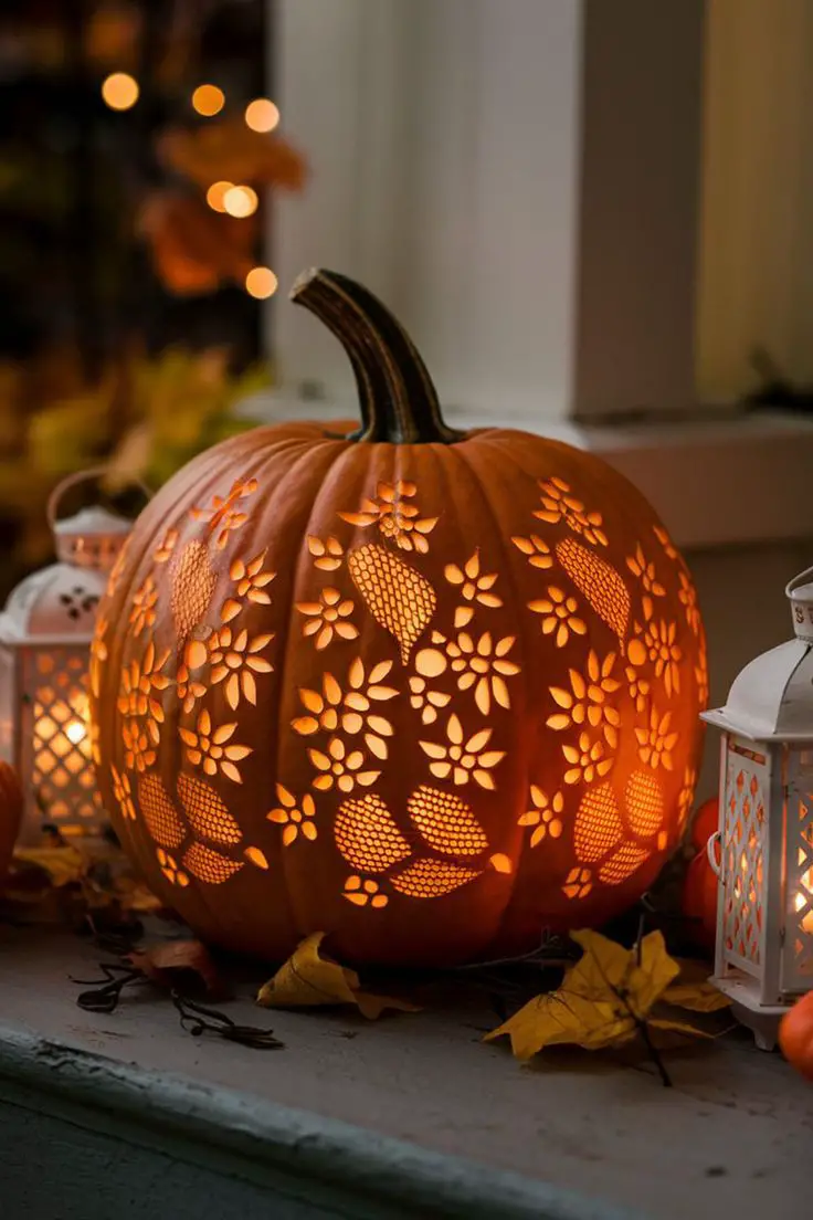 lace-pattern-unique-pumpkin-carving-ideas