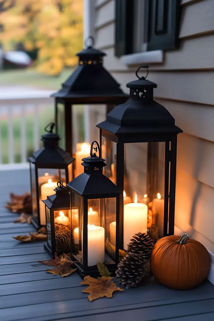 lantern-with-led-candle-fall-porch-decor-ideas