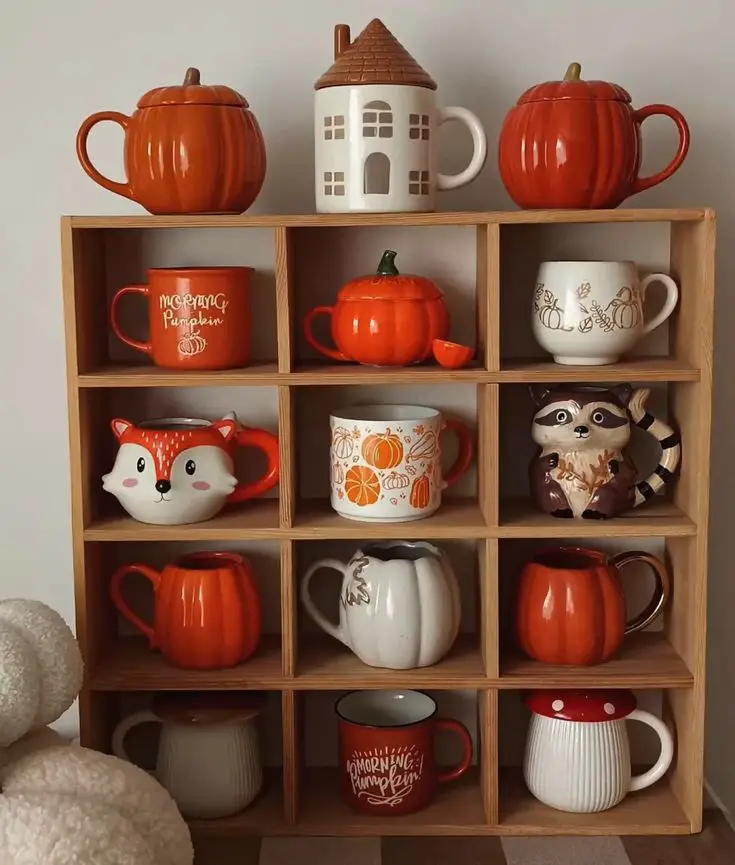 fall-themed-coasters-fall-shelf-styling-ideas