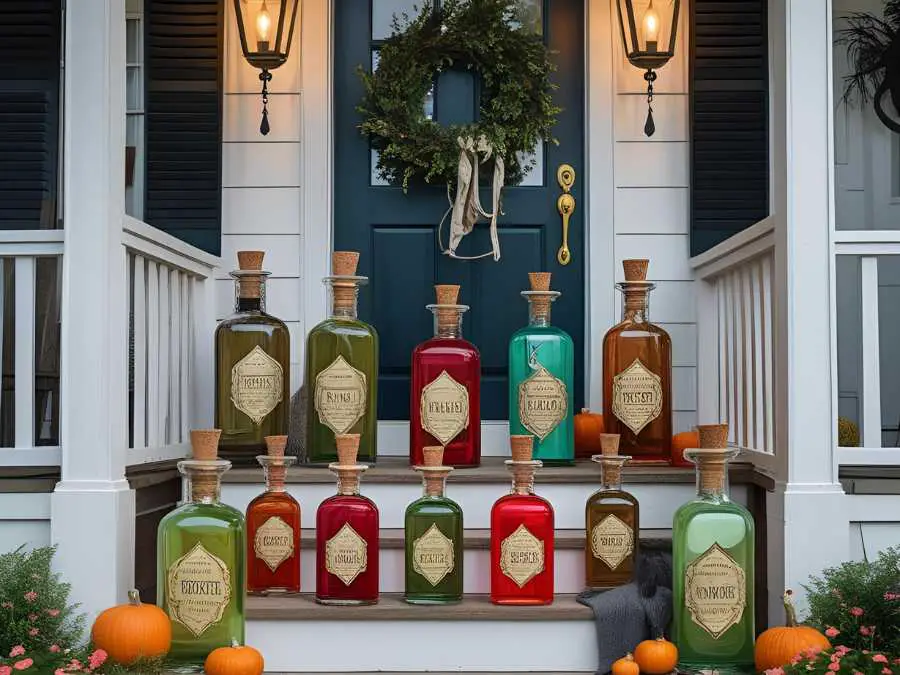potion-bottle-display-halloween-front-porch-decor-ideas
