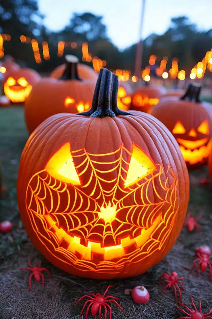 spider-web-unique-pumpkin-carving-ideas