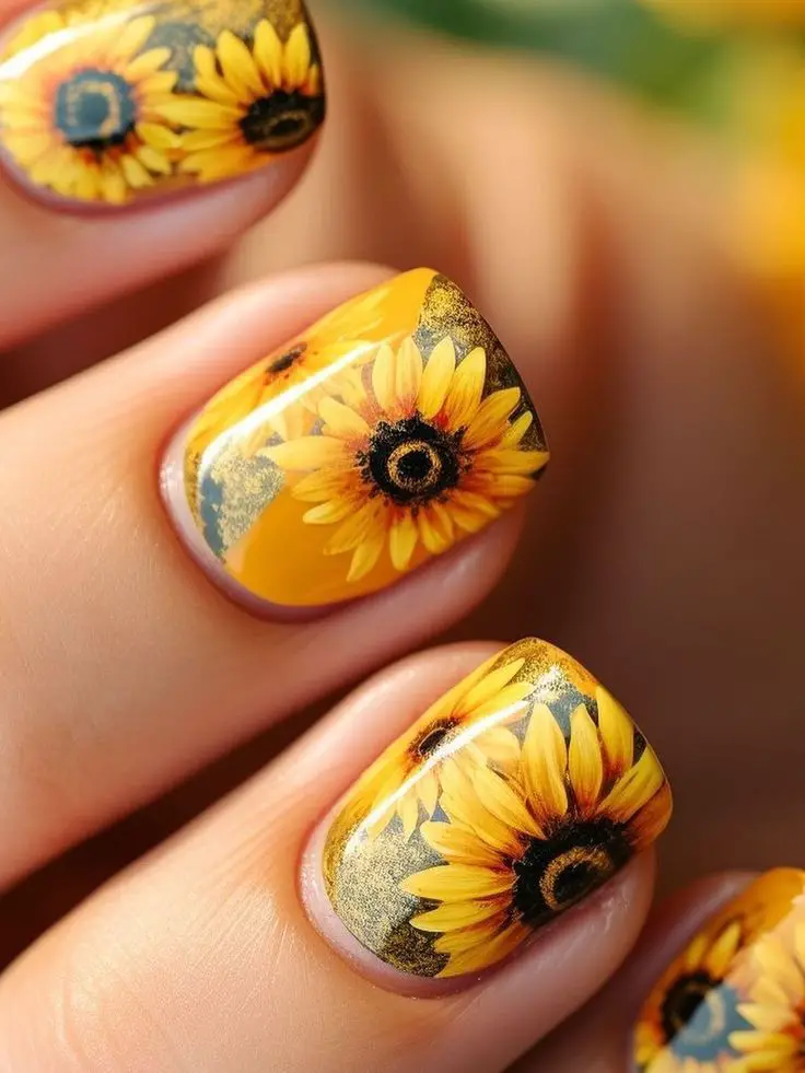 sunflower-nail-art-thanksgiving-nail-arts-designs