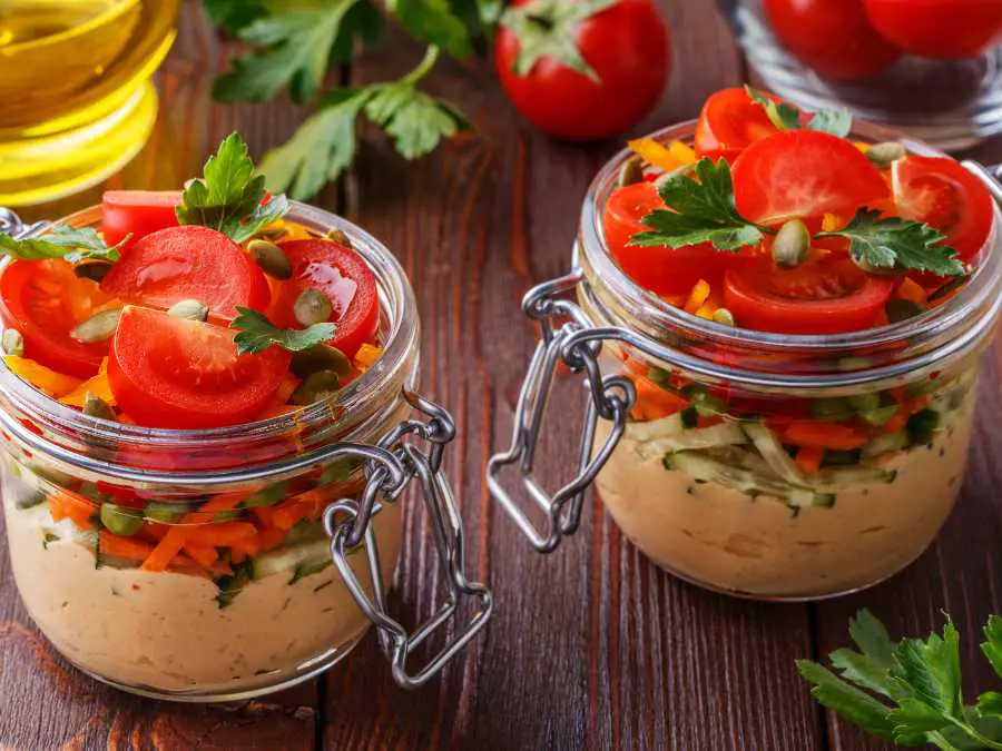 homemade-cracker-with-hummus-in-glass