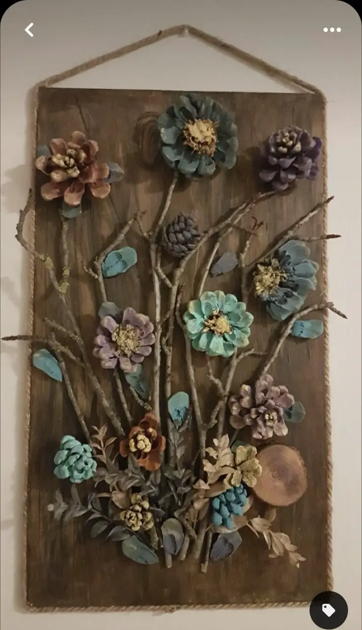 pinecone-wall-art-fall-craft-with-pinecone-for-kids-and-adult